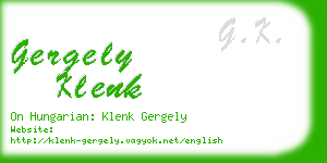 gergely klenk business card